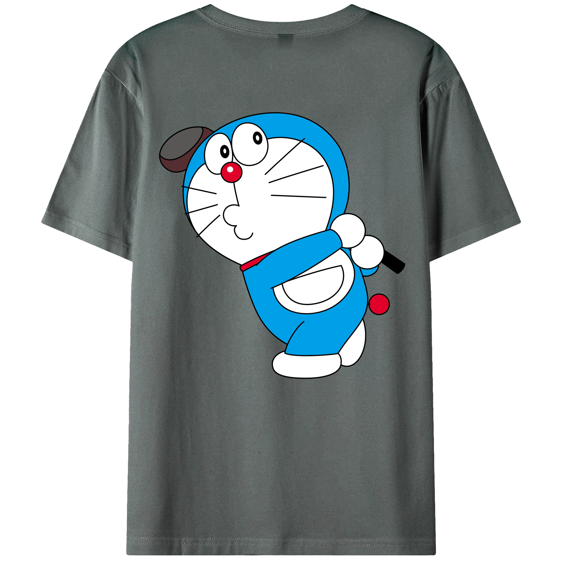 （画像用） ドラえもん Doraemon 綿100％ メンズ半袖Tシャツ（バックプリント） 通気性